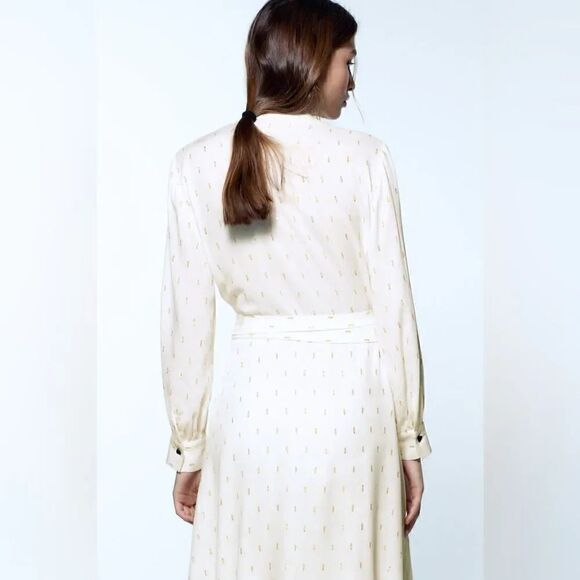 ZARA SHORT METALLIC THREAD DRESS - Picture 9 of 10